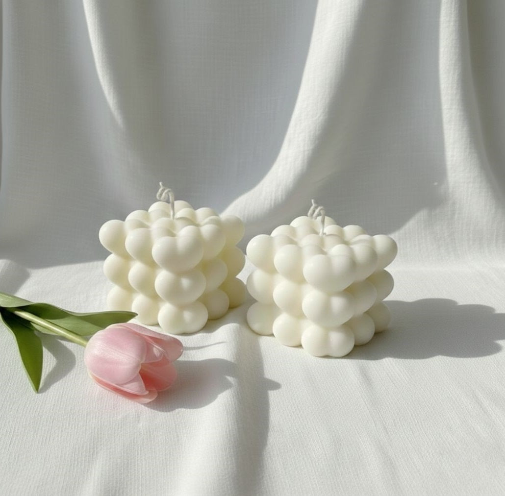 Heart-Shaped Cube Candles