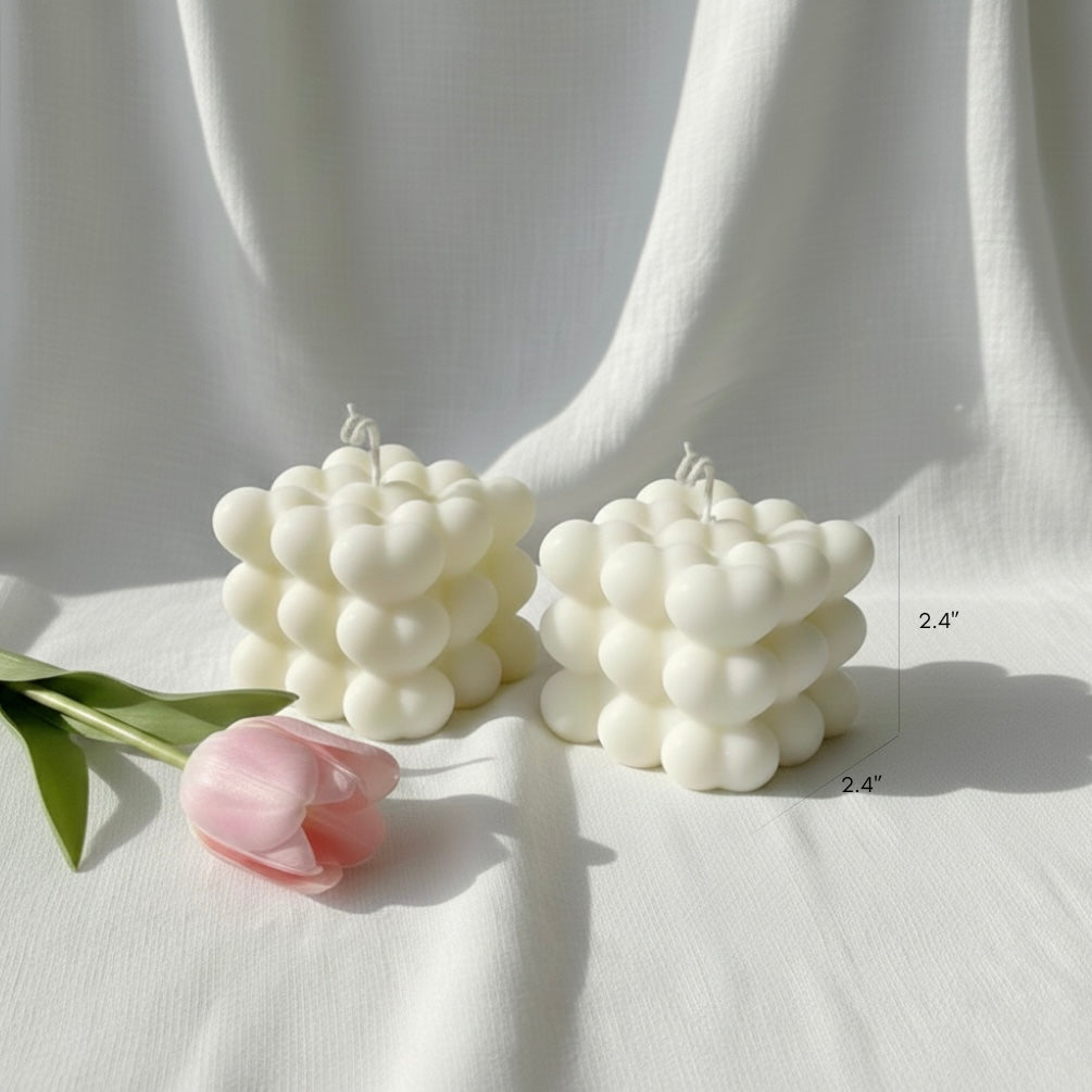 Heart-Shaped Cube Candles