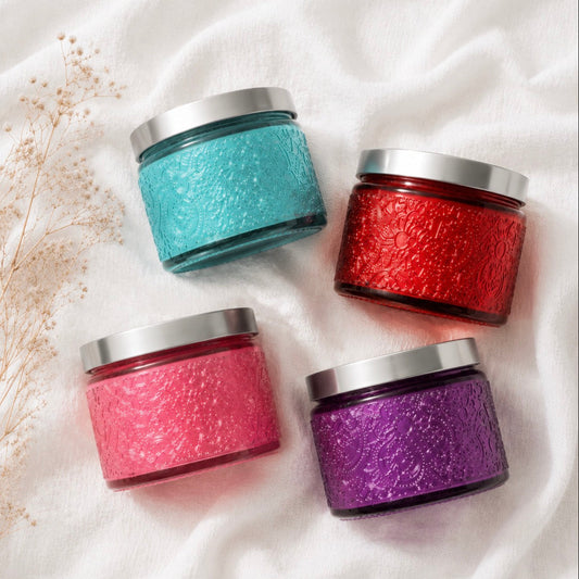 Embroidered Glass Candles