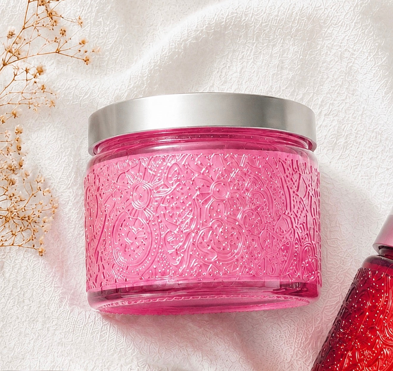 Embroidered Glass Candles