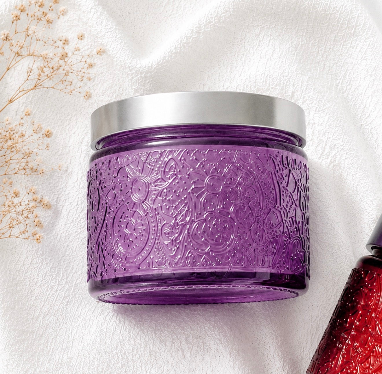 Embroidered Glass Candles